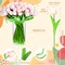100 Pcs Artificial Real Touch Tulips Fake Artificial Tulip Flower Bulk Bouquet with Stem for Table Centerpieces Wedding Bridal Easter Mother's Day Garden Home Decor, 13.4''(Light Pink)